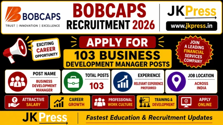 BOBCAPS Recruitment 2026 Apply for 103 Business Development Manager Posts