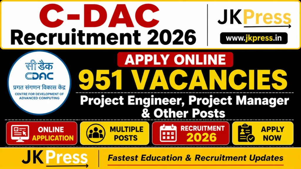 C-DAC Recruitment 2026 Apply Online for 951 Project Engineer, Project Manager & Other Posts