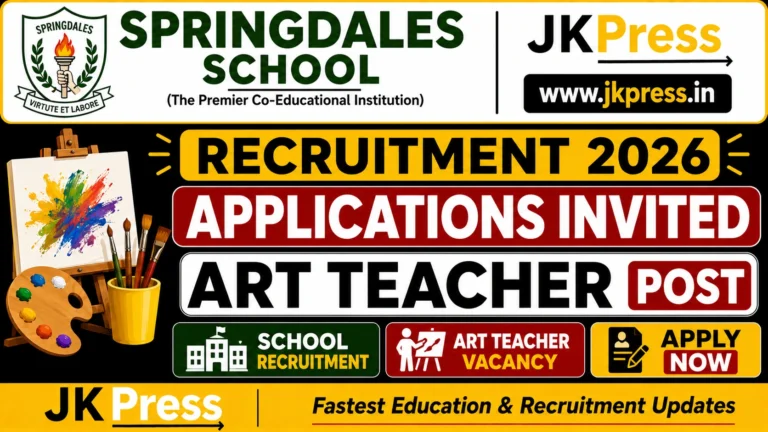 Springdales School Recruitment 2026 Applications Invited for Art Teacher Post